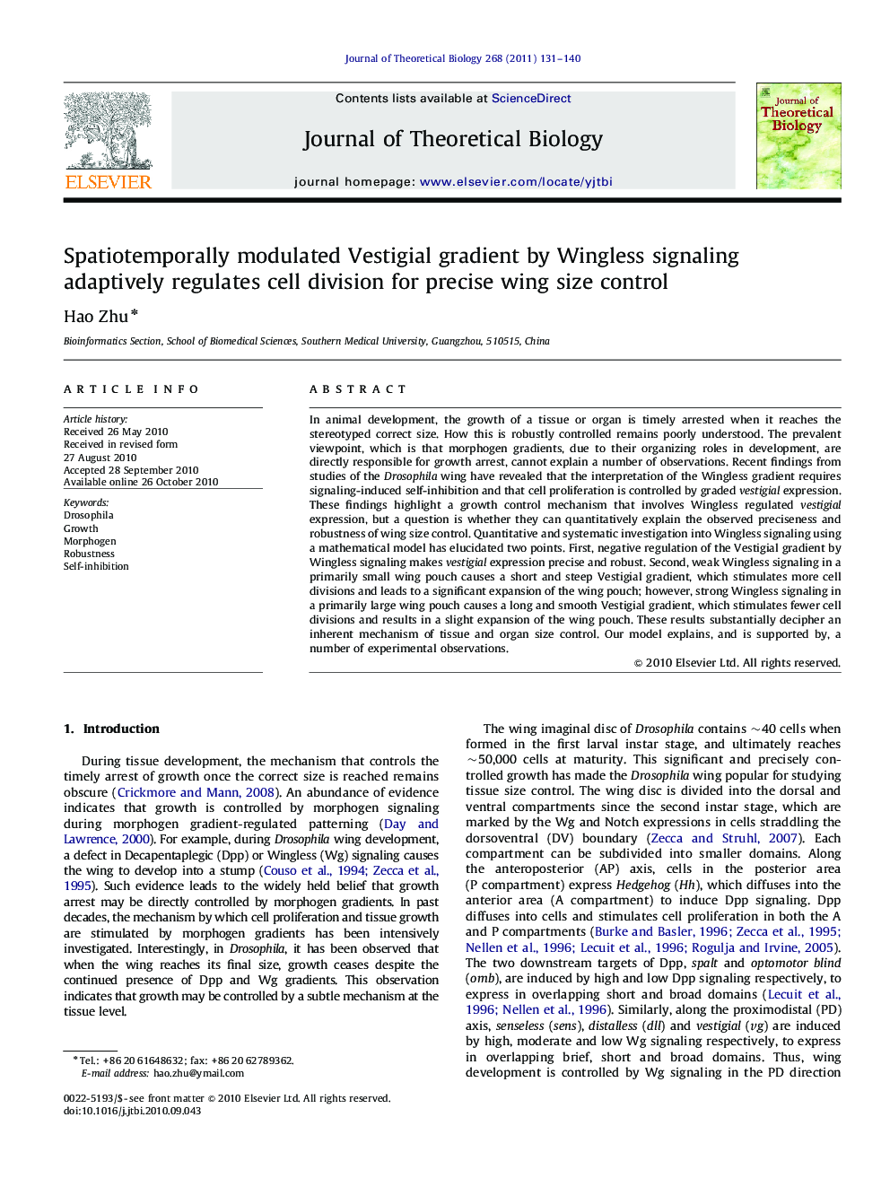 Spatiotemporally modulated Vestigial gradient by Wingless signaling adaptively regulates cell division for precise wing size control