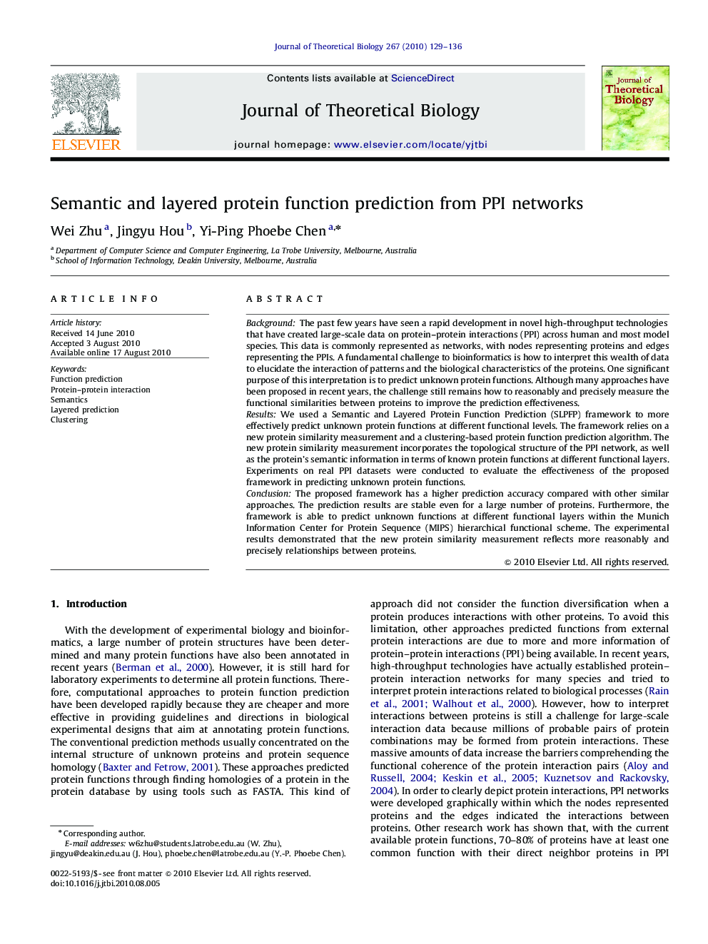 Semantic and layered protein function prediction from PPI networks