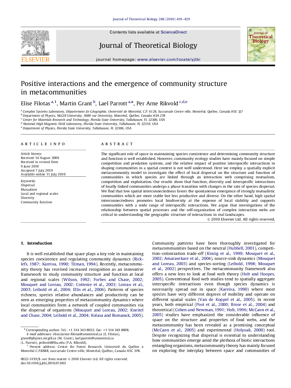 Positive interactions and the emergence of community structure in metacommunities