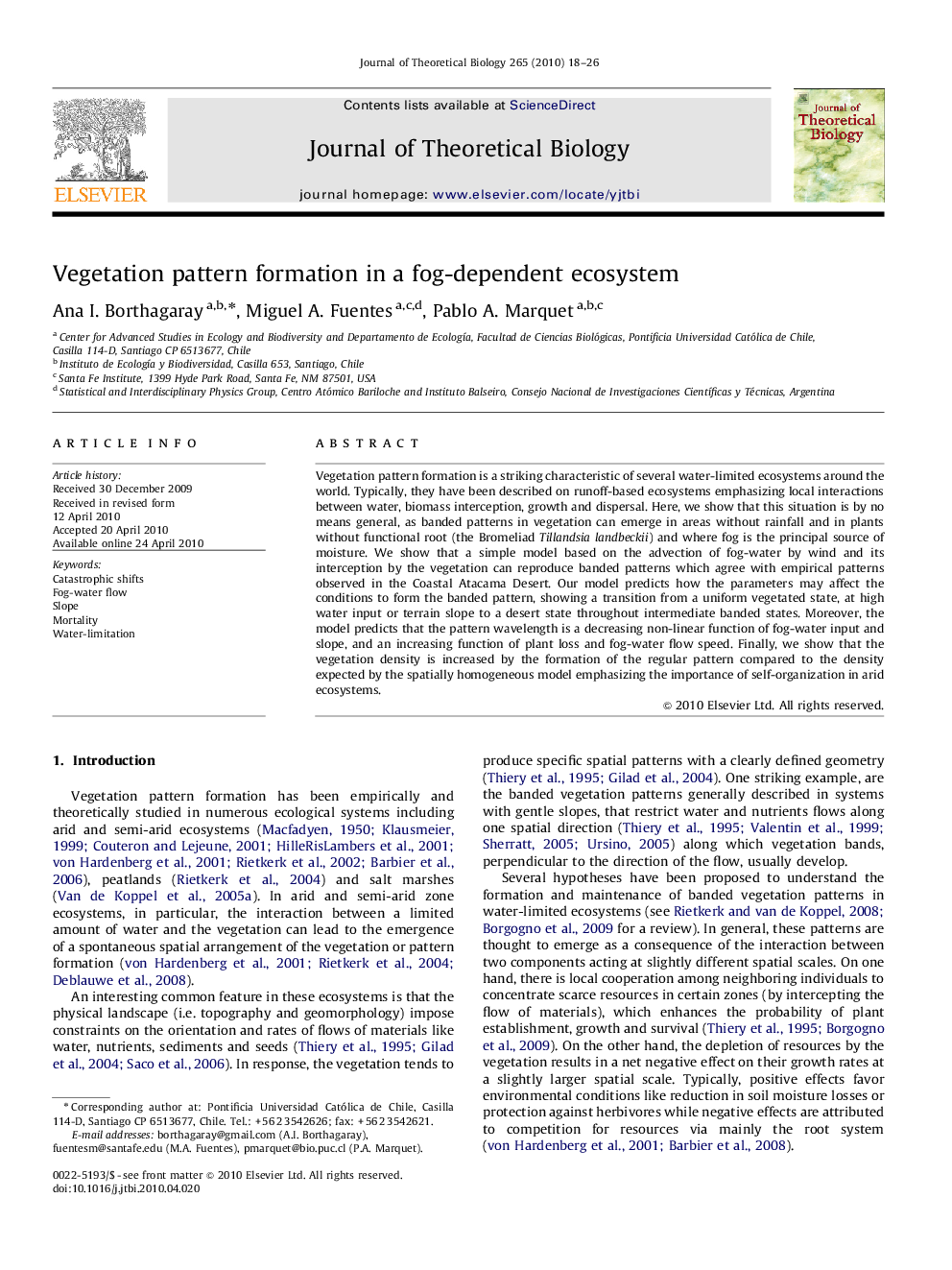 Vegetation pattern formation in a fog-dependent ecosystem