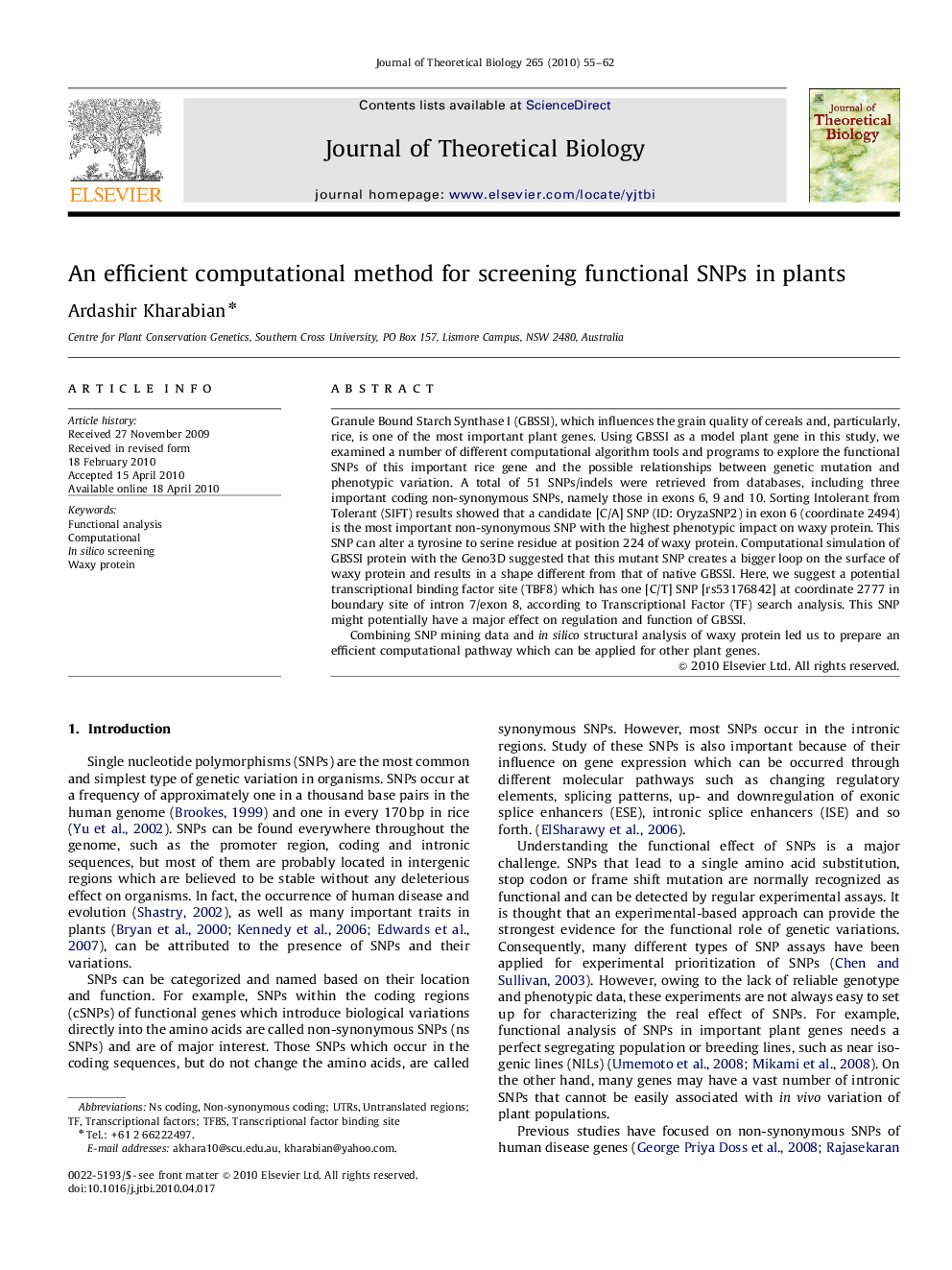 An efficient computational method for screening functional SNPs in plants