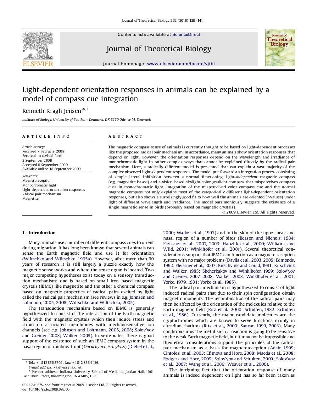 Light-dependent orientation responses in animals can be explained by a model of compass cue integration