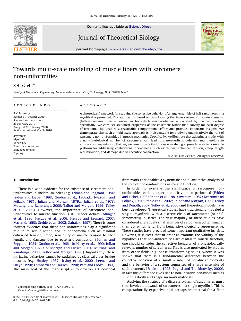 Towards multi-scale modeling of muscle fibers with sarcomere non-uniformities