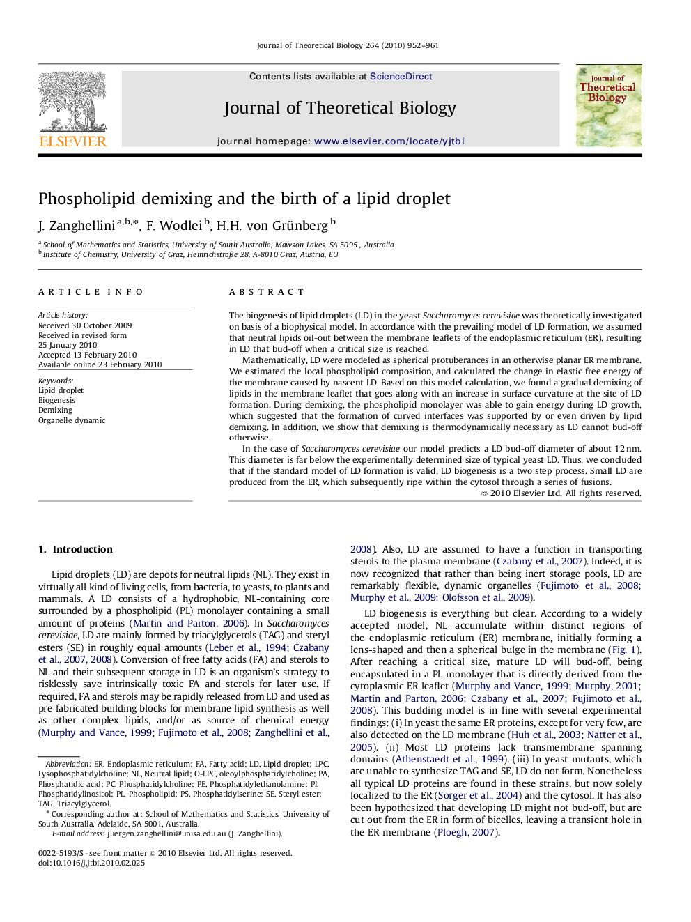 Phospholipid demixing and the birth of a lipid droplet