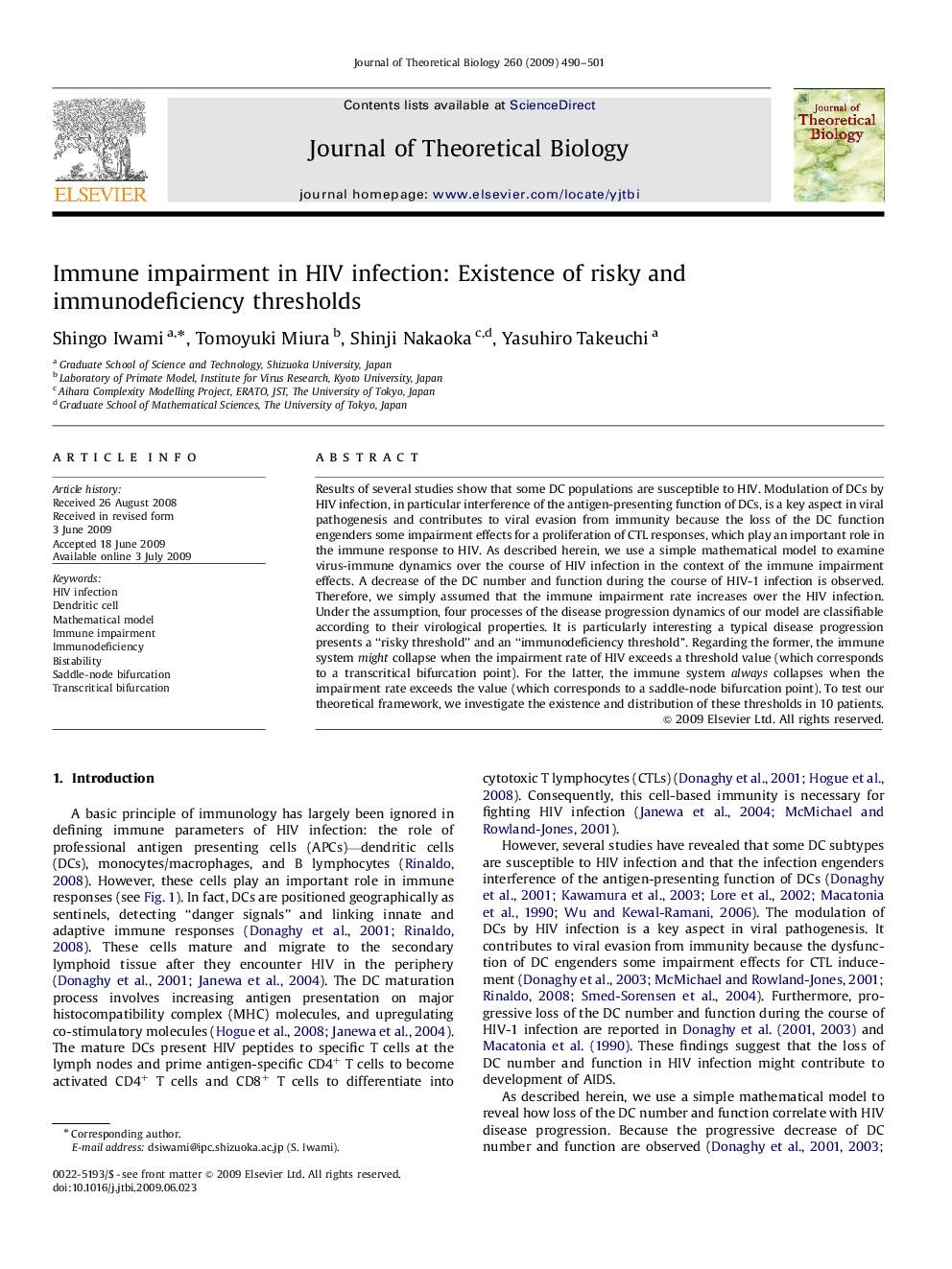 Immune impairment in HIV infection: Existence of risky and immunodeficiency thresholds