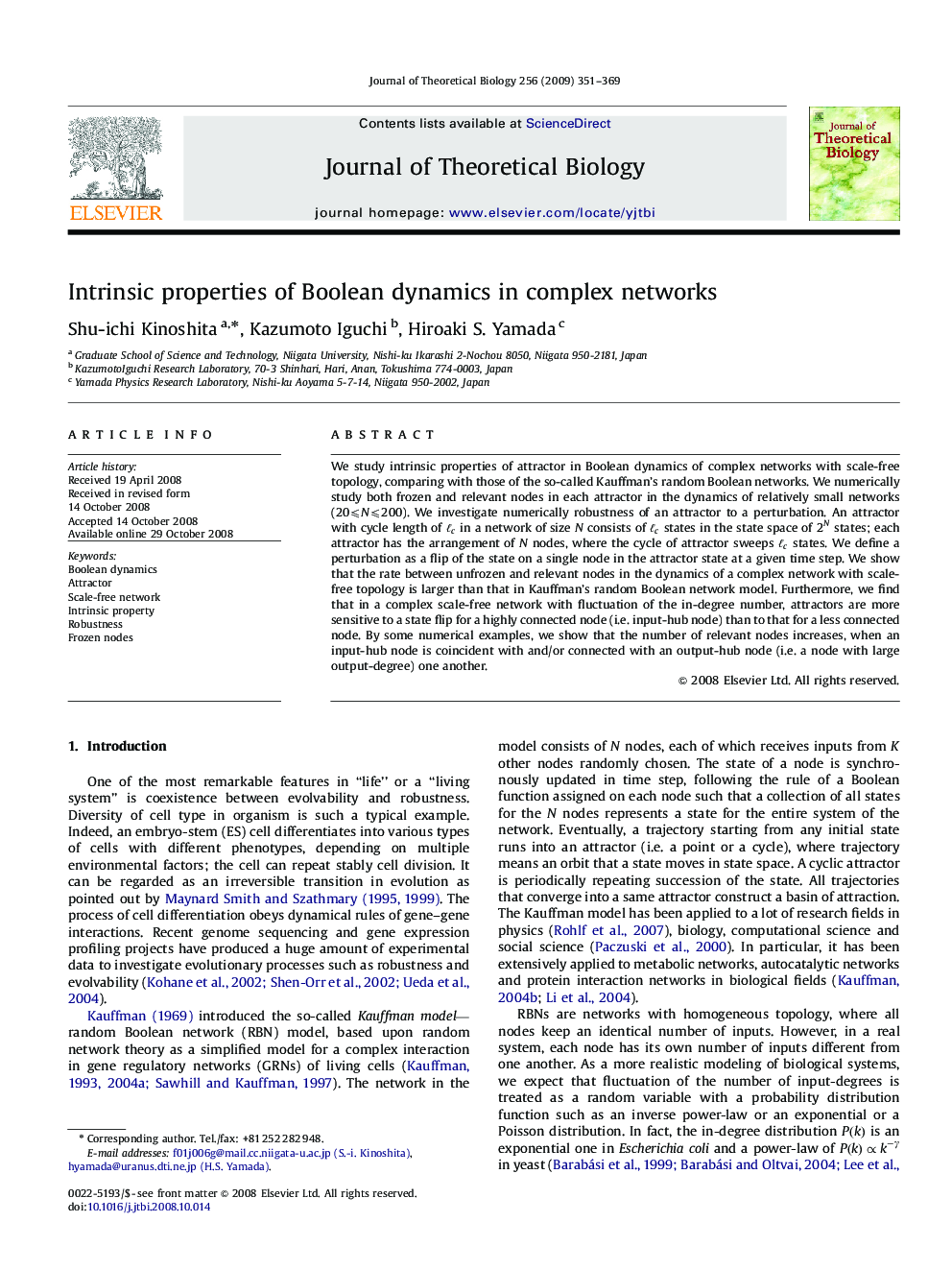 Intrinsic properties of Boolean dynamics in complex networks