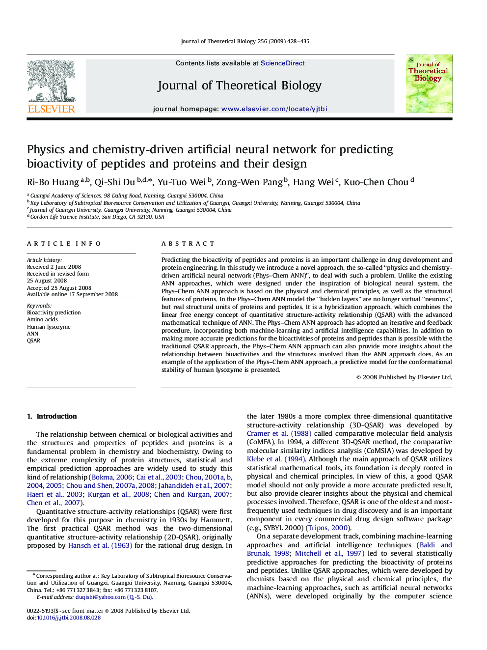 Physics and chemistry-driven artificial neural network for predicting bioactivity of peptides and proteins and their design