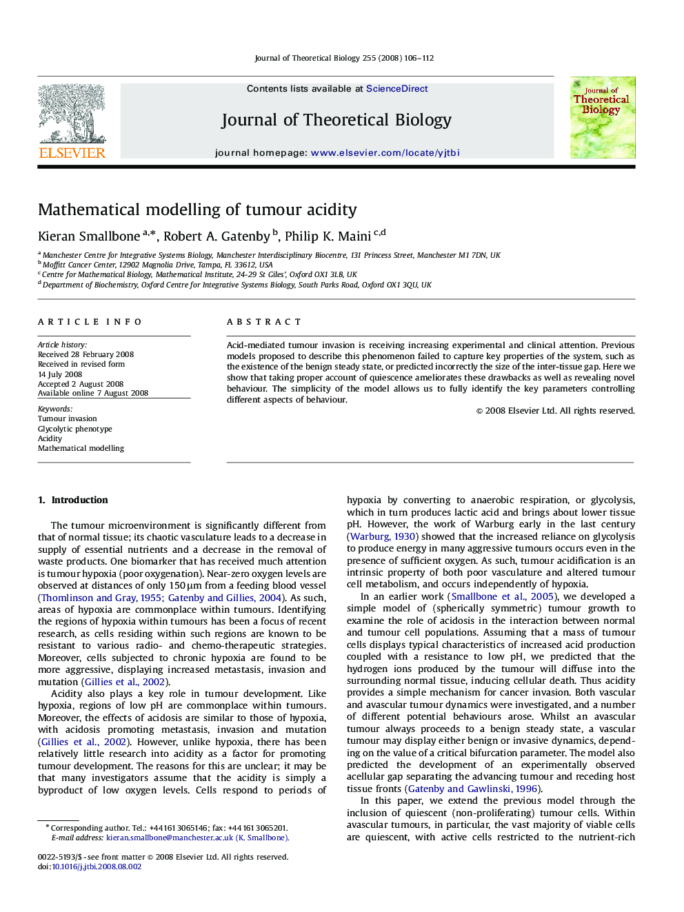 Mathematical modelling of tumour acidity