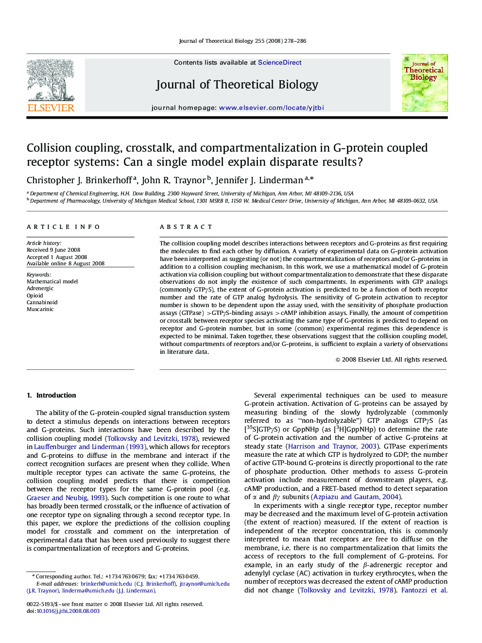 Collision coupling, crosstalk, and compartmentalization in G-protein coupled receptor systems: Can a single model explain disparate results?