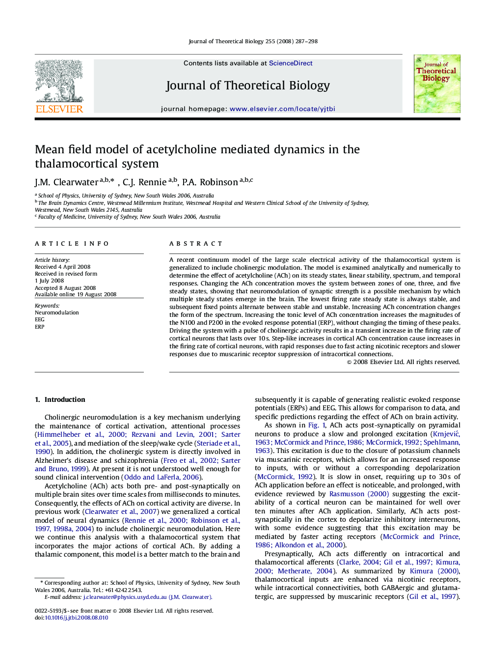 Mean field model of acetylcholine mediated dynamics in the thalamocortical system