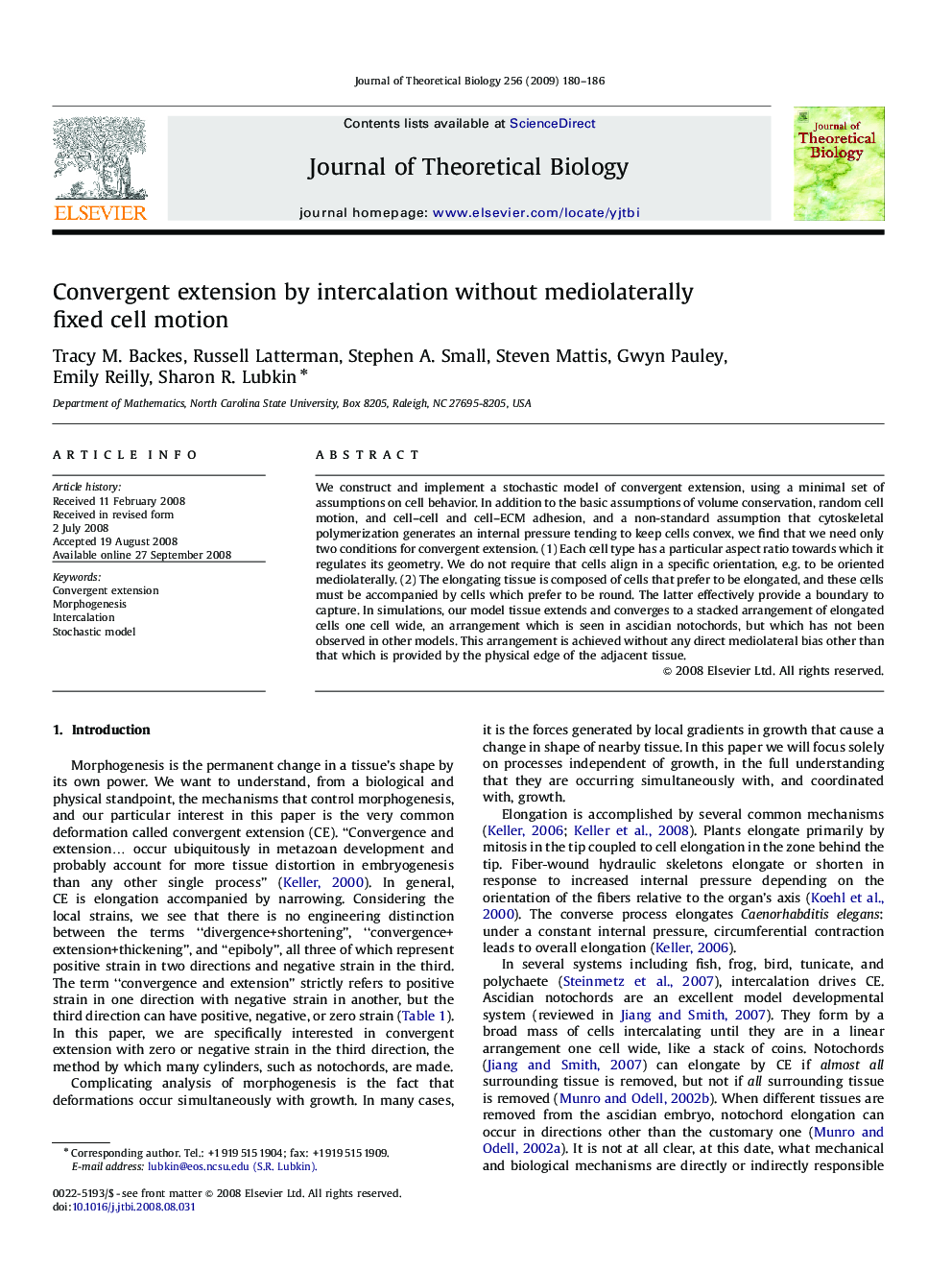عکس صفحه اول مقاله: Convergent extension by intercalation without mediolaterally fixed cell motion Convergent extension by intercalation without mediolaterally fixed cell motion
