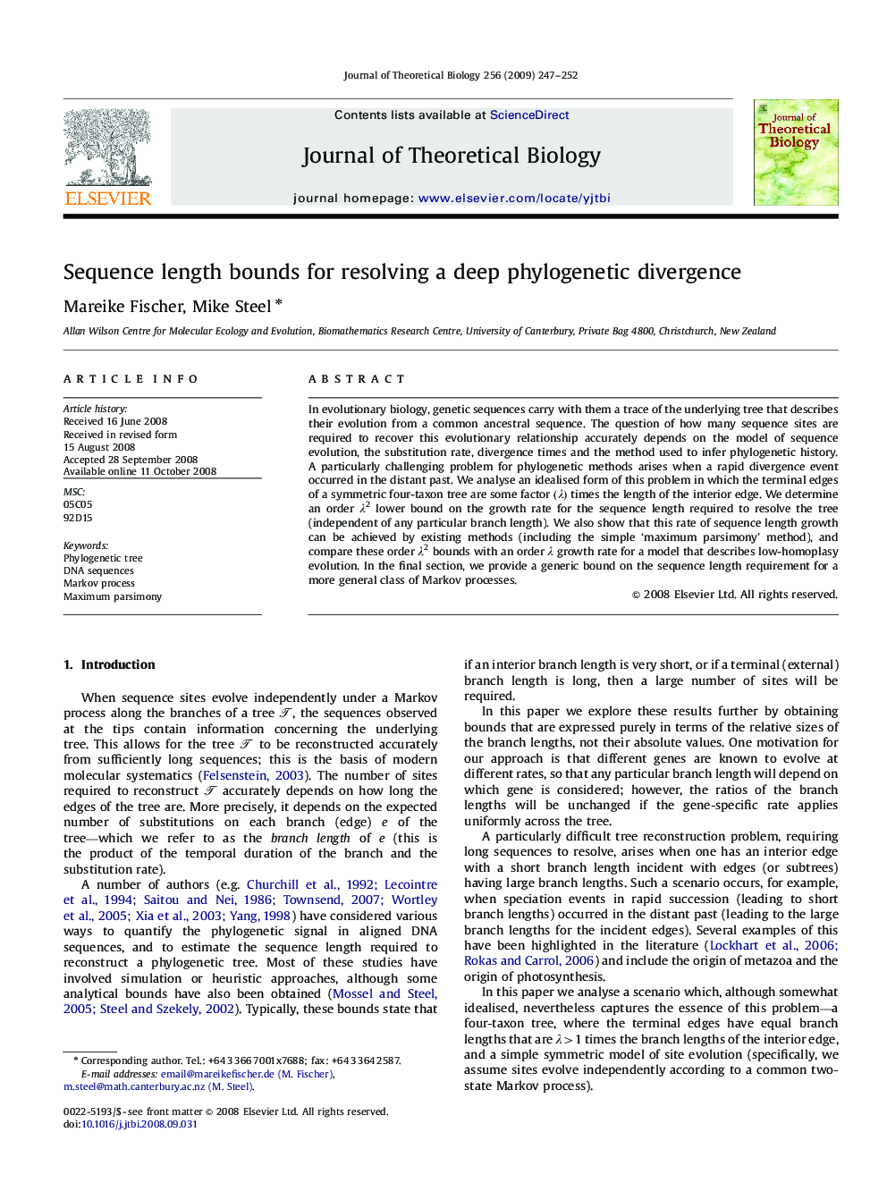 Sequence length bounds for resolving a deep phylogenetic divergence