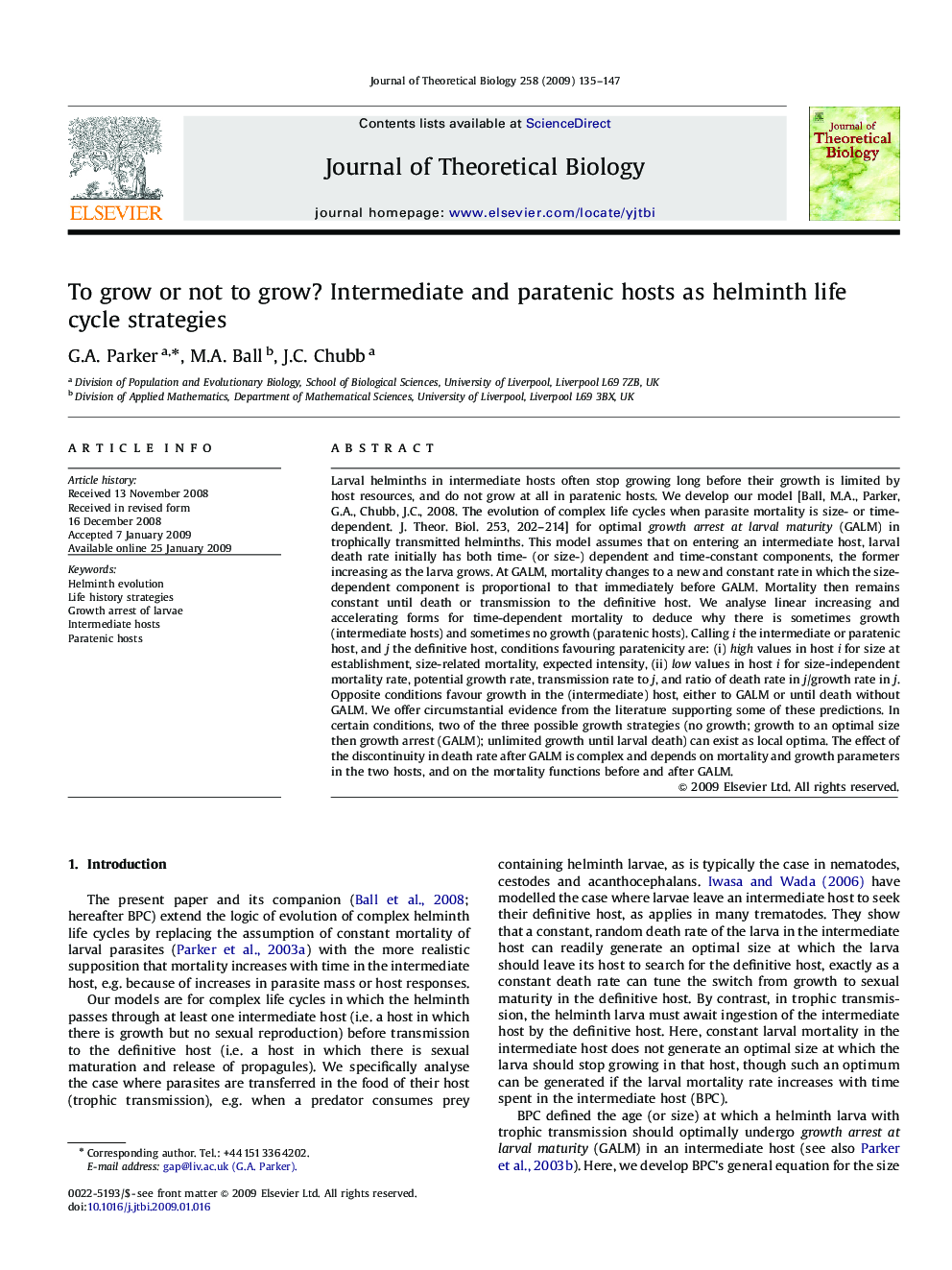 To grow or not to grow? Intermediate and paratenic hosts as helminth life cycle strategies