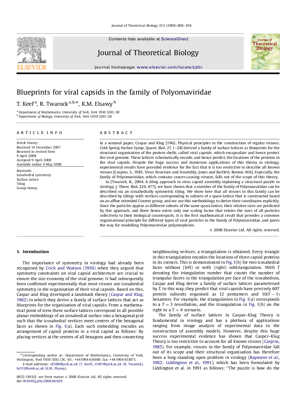 Blueprints for viral capsids in the family of Polyomaviridae