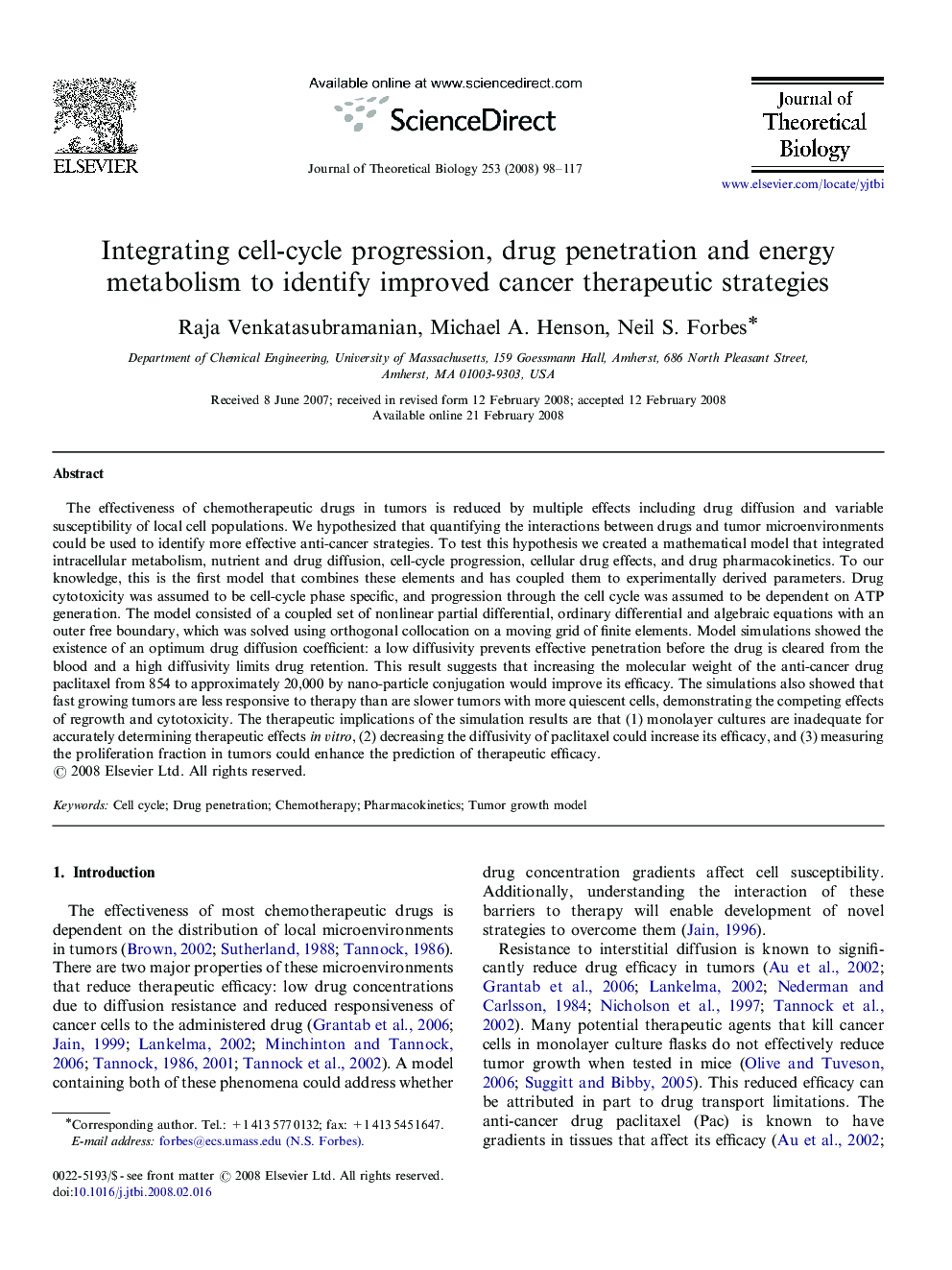 Integrating cell-cycle progression, drug penetration and energy metabolism to identify improved cancer therapeutic strategies