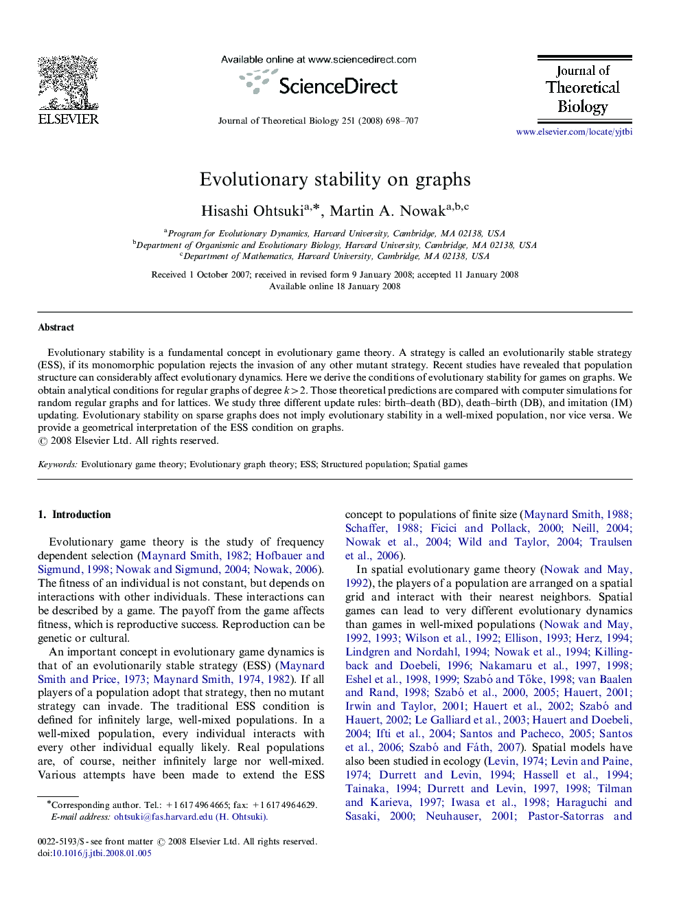 Evolutionary stability on graphs