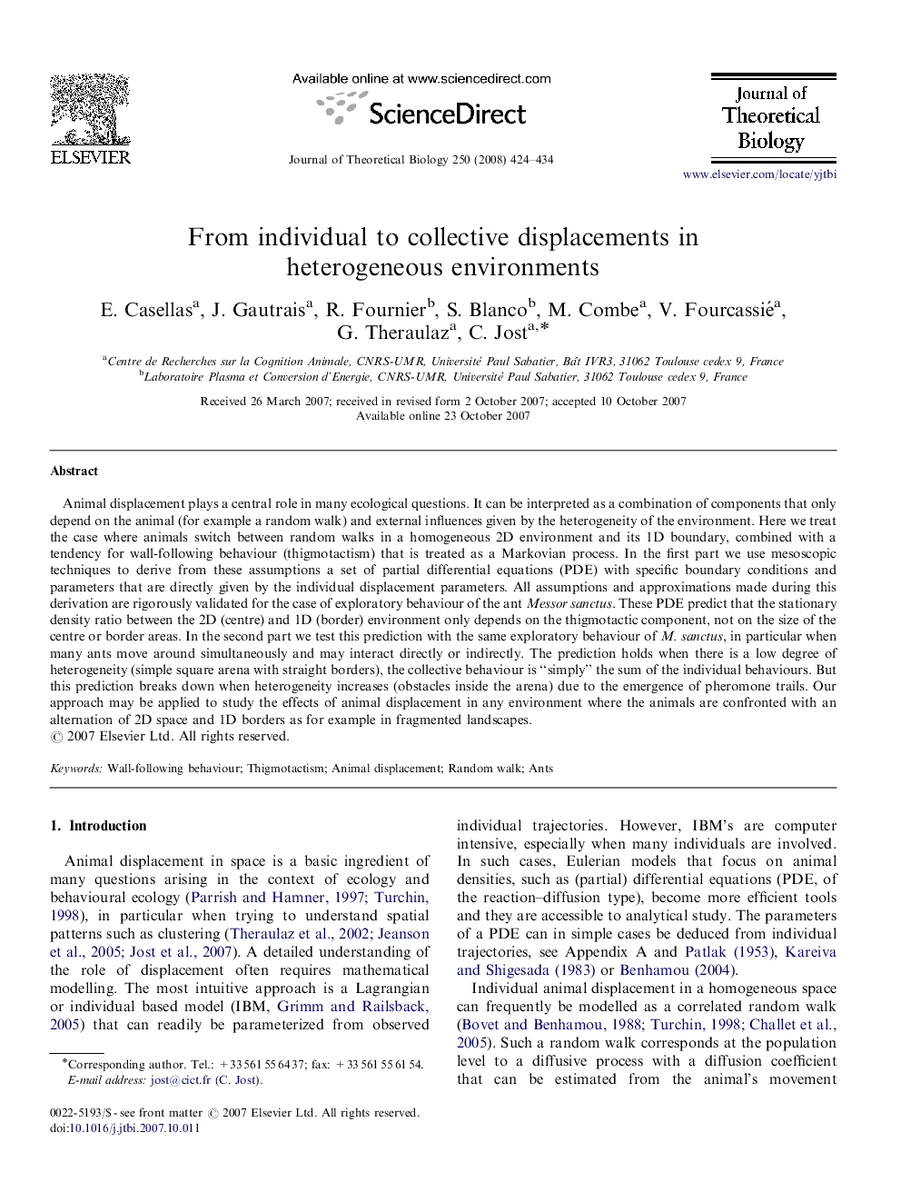 From individual to collective displacements in heterogeneous environments