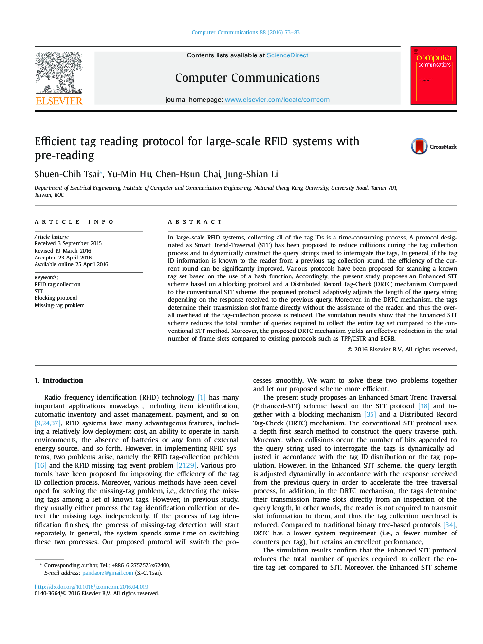 Efficient tag reading protocol for large-scale RFID systems with pre-reading