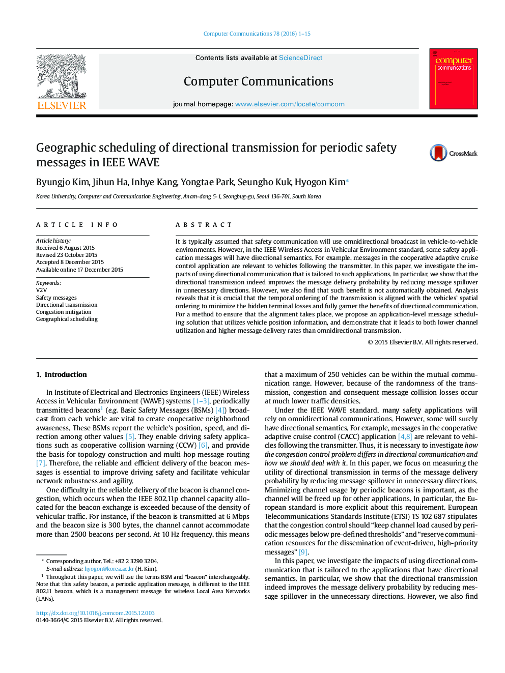 Geographic scheduling of directional transmission for periodic safety messages in IEEE WAVE