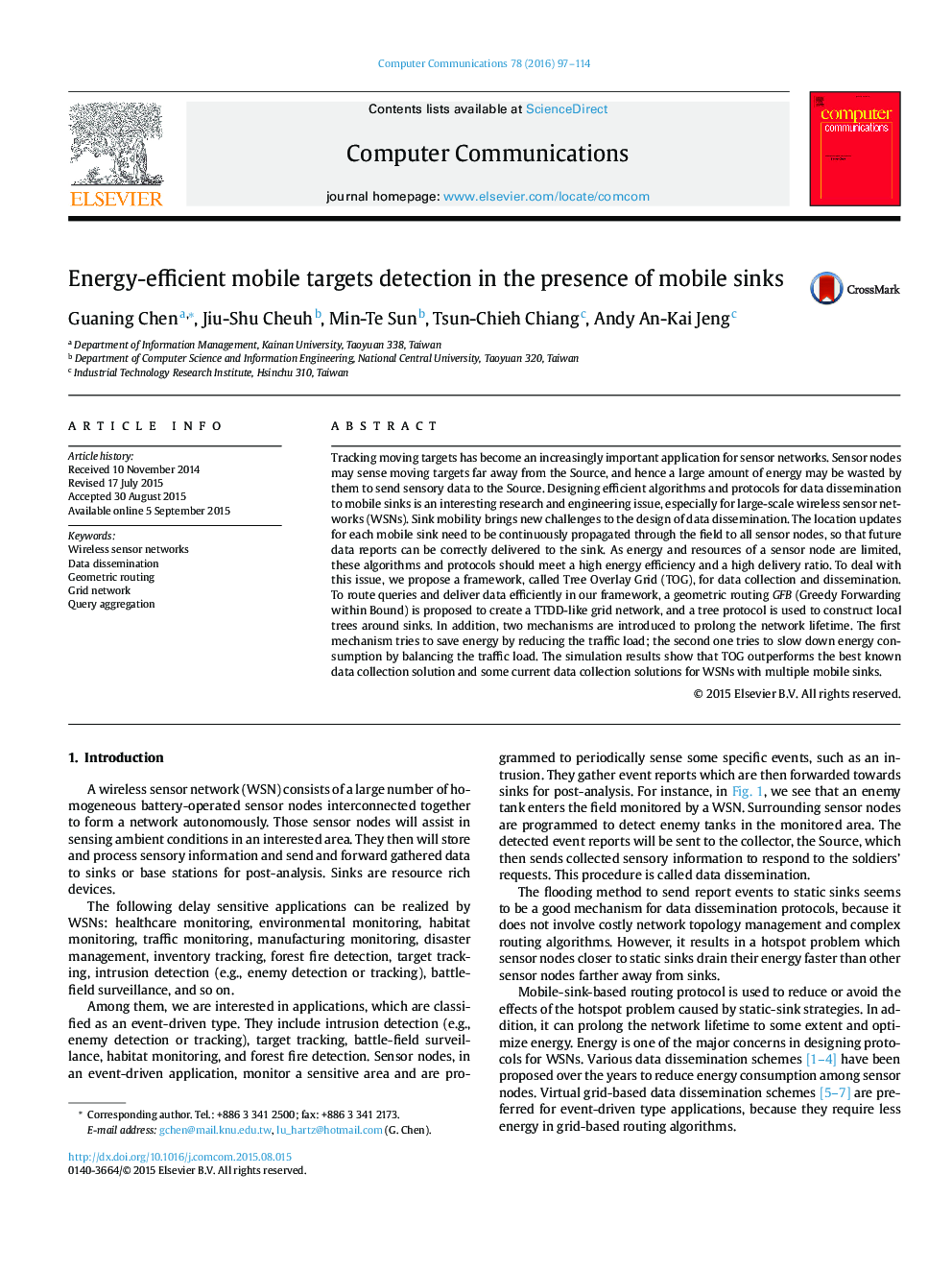 Energy-efficient mobile targets detection in the presence of mobile sinks