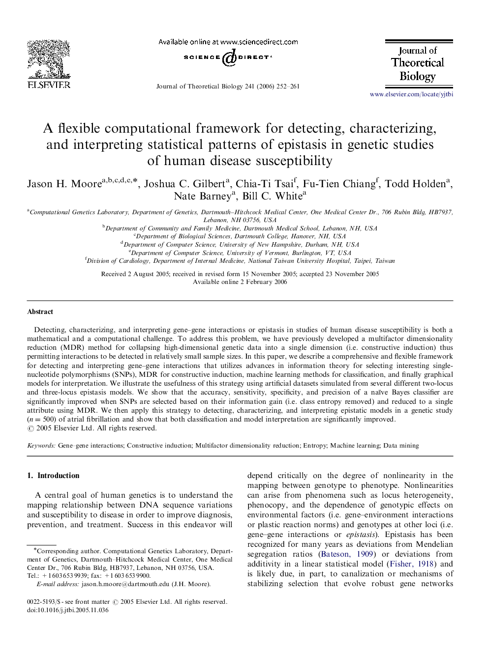 A flexible computational framework for detecting, characterizing, and interpreting statistical patterns of epistasis in genetic studies of human disease susceptibility