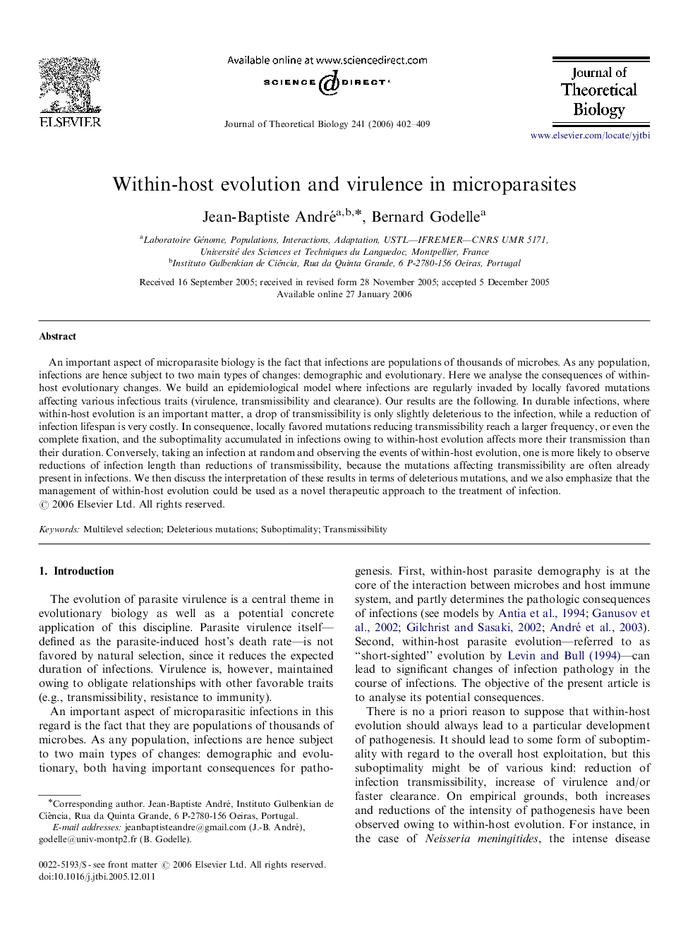 Within-host evolution and virulence in microparasites