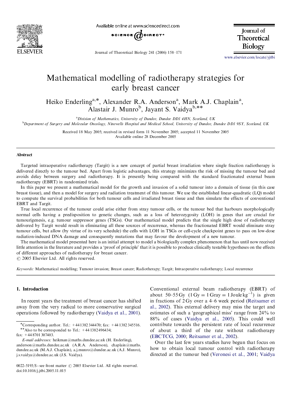 Mathematical modelling of radiotherapy strategies for early breast cancer