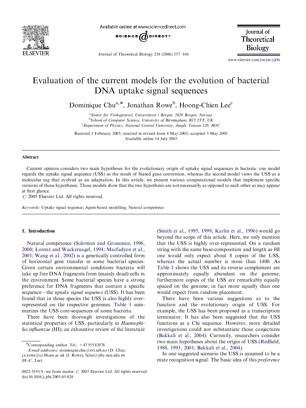 Evaluation of the current models for the evolution of bacterial DNA uptake signal sequences