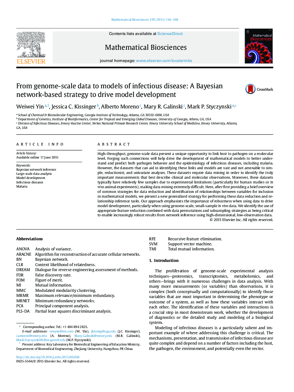 From genome-scale data to models of infectious disease: A Bayesian network-based strategy to drive model development