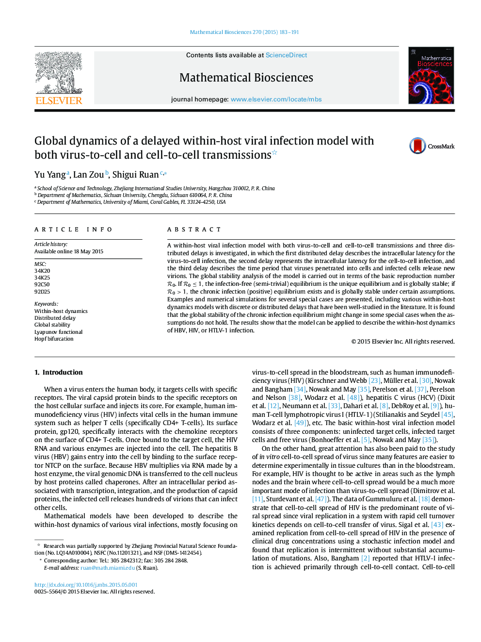 Global dynamics of a delayed within-host viral infection model with both virus-to-cell and cell-to-cell transmissions 