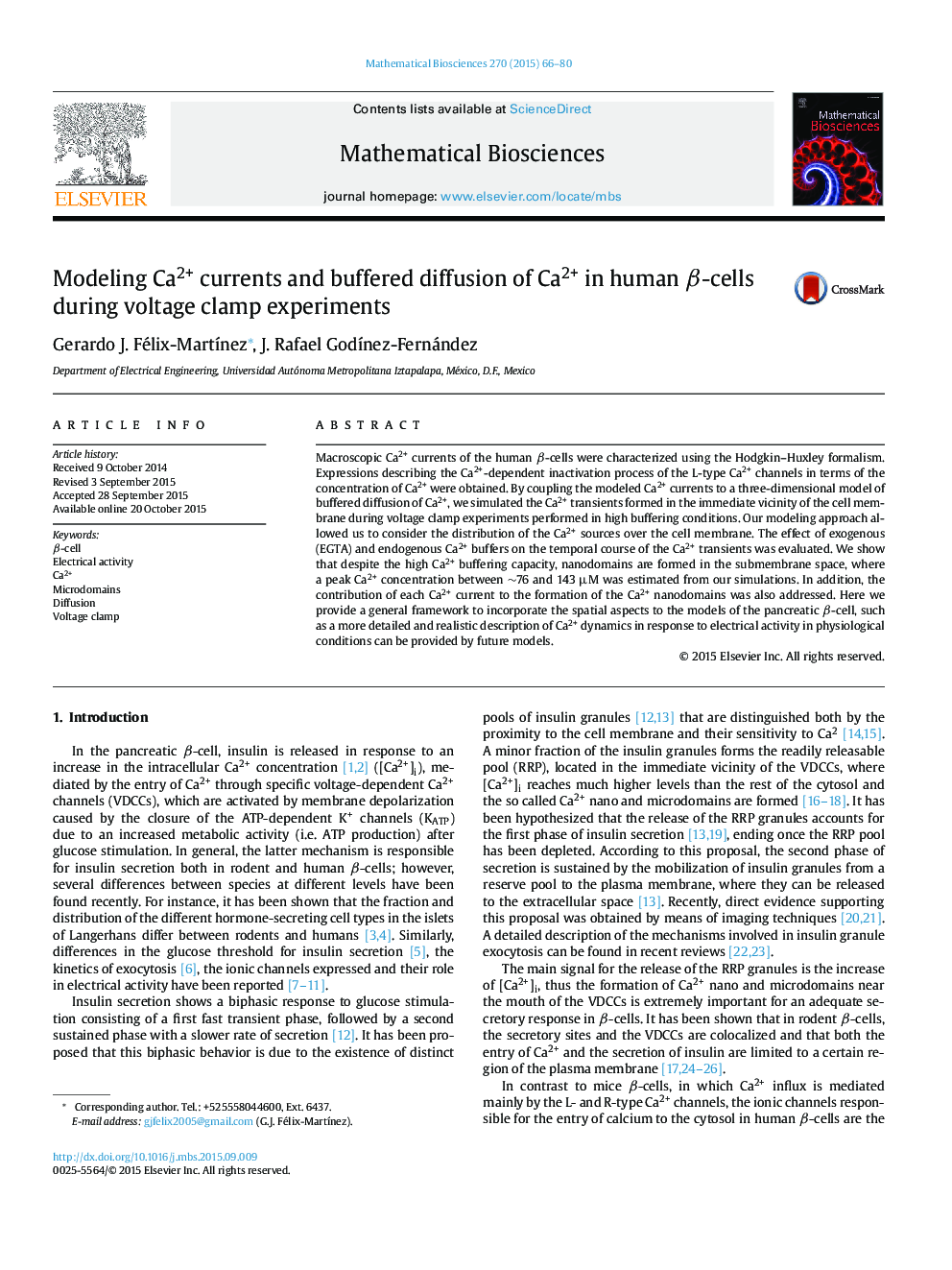 Modeling Ca2+ currents and buffered diffusion of Ca2+ in human β-cells during voltage clamp experiments