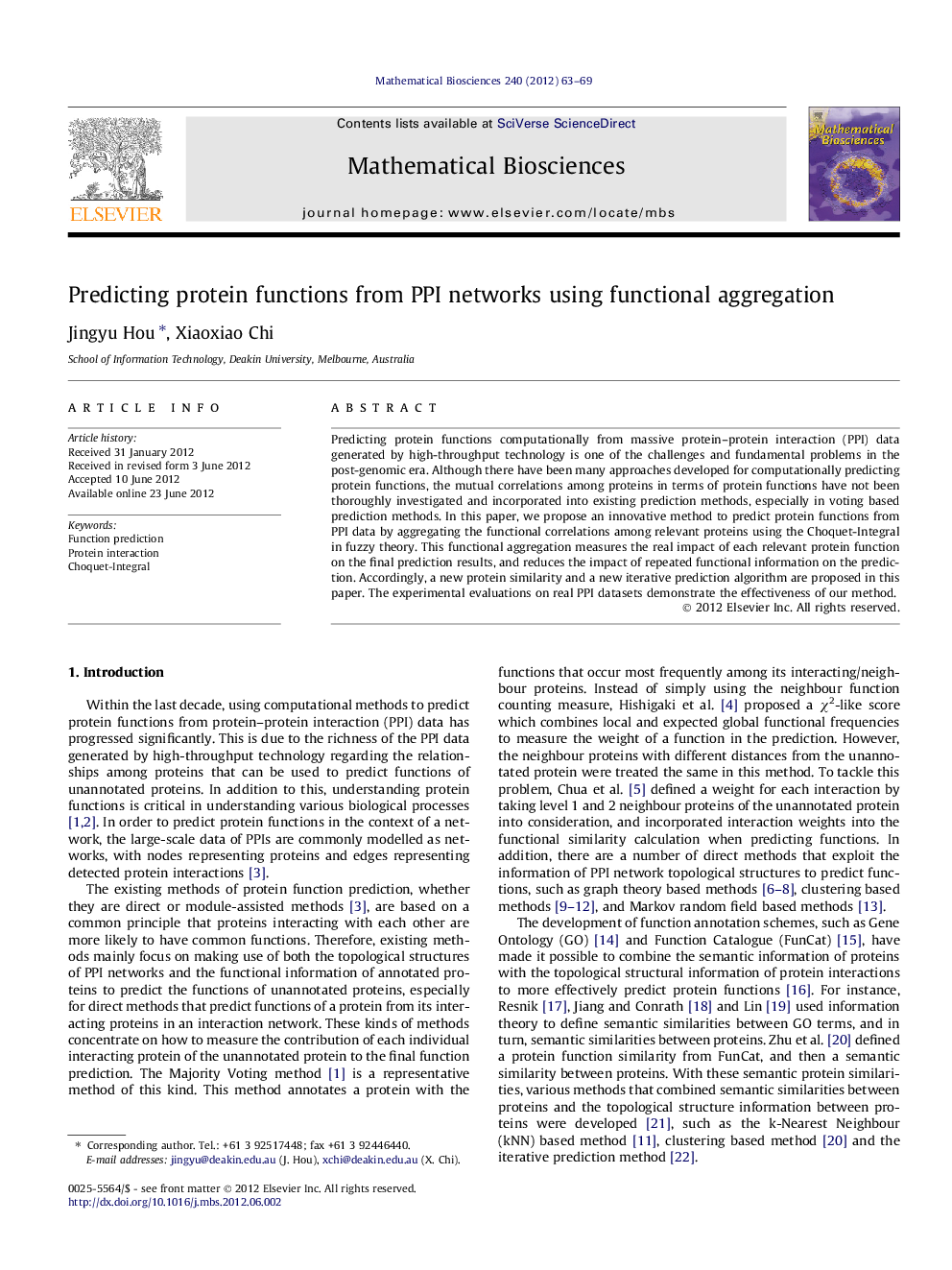 Predicting protein functions from PPI networks using functional aggregation