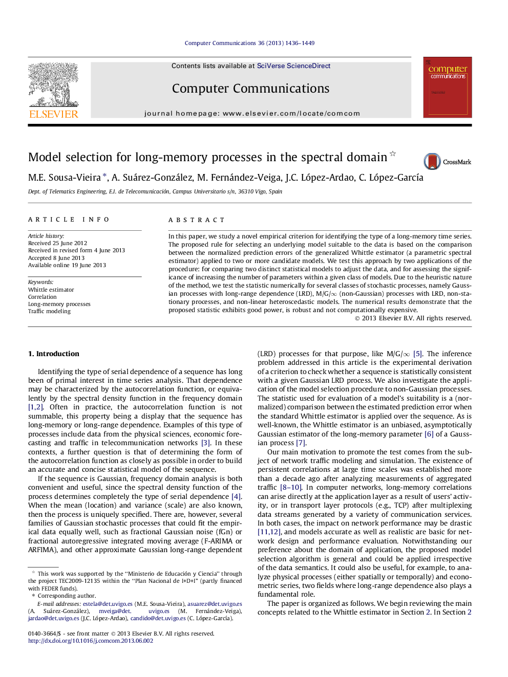 Model selection for long-memory processes in the spectral domain 