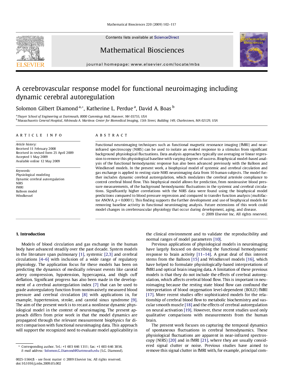 A cerebrovascular response model for functional neuroimaging including dynamic cerebral autoregulation