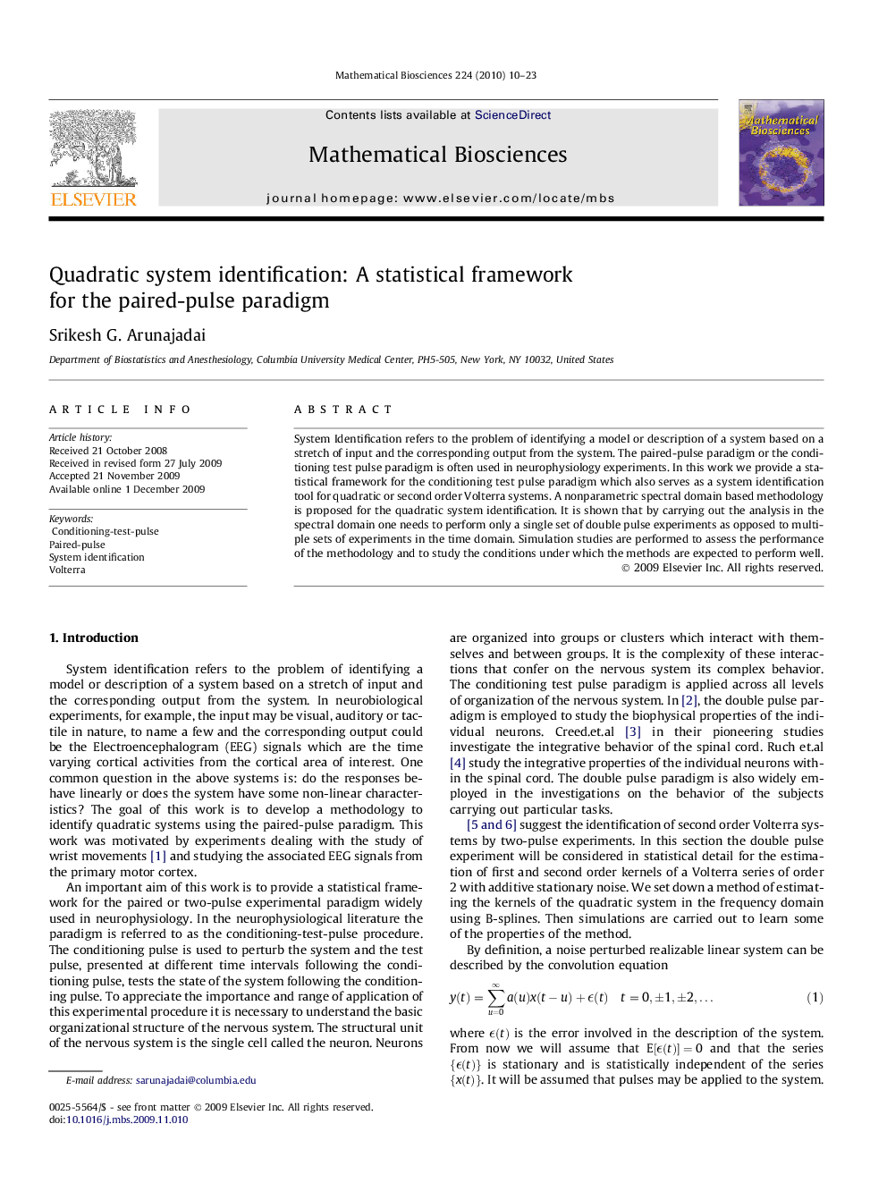 Quadratic system identification: A statistical framework for the paired-pulse paradigm