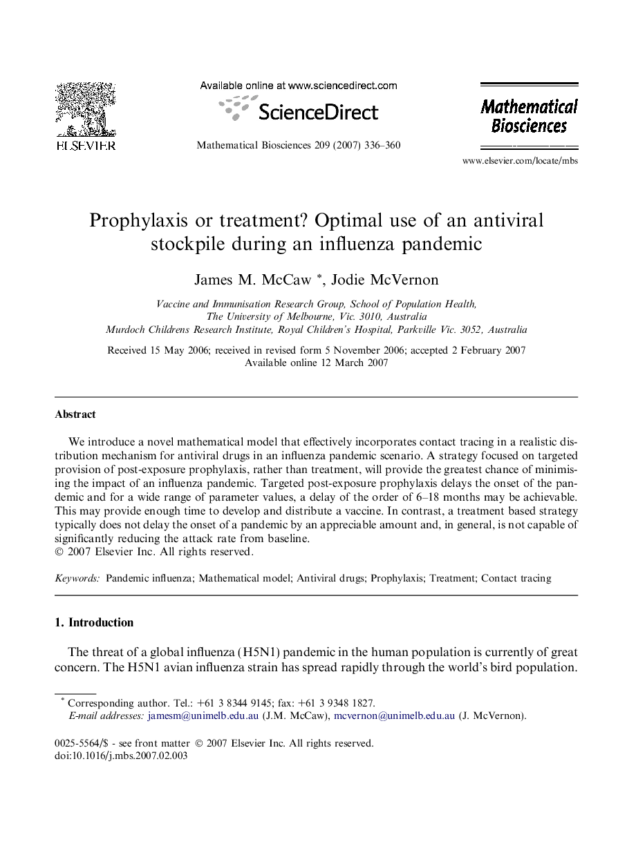 Prophylaxis or treatment? Optimal use of an antiviral stockpile during an influenza pandemic