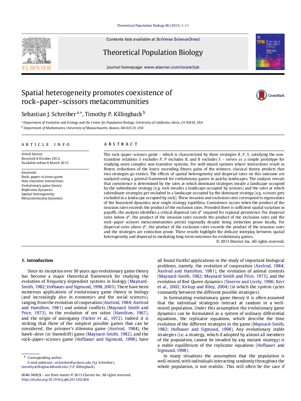 Spatial heterogeneity promotes coexistence of rock–paper–scissors metacommunities