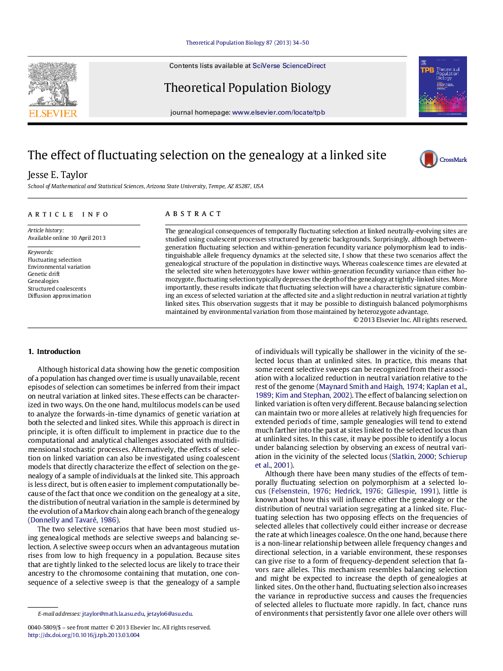 The effect of fluctuating selection on the genealogy at a linked site