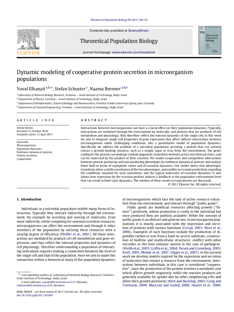 Dynamic modeling of cooperative protein secretion in microorganism populations