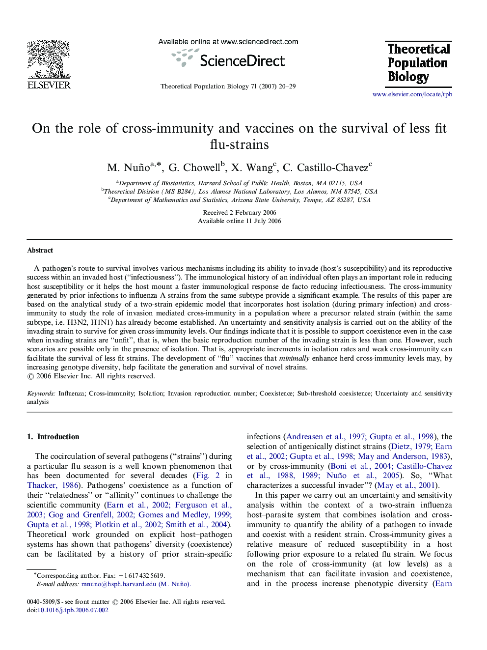 On the role of cross-immunity and vaccines on the survival of less fit flu-strains