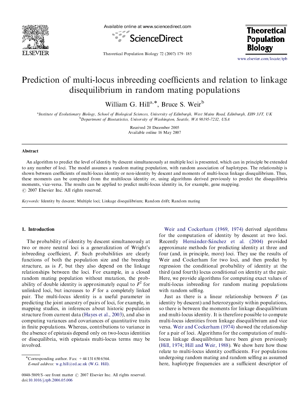 Prediction of multi-locus inbreeding coefficients and relation to linkage disequilibrium in random mating populations