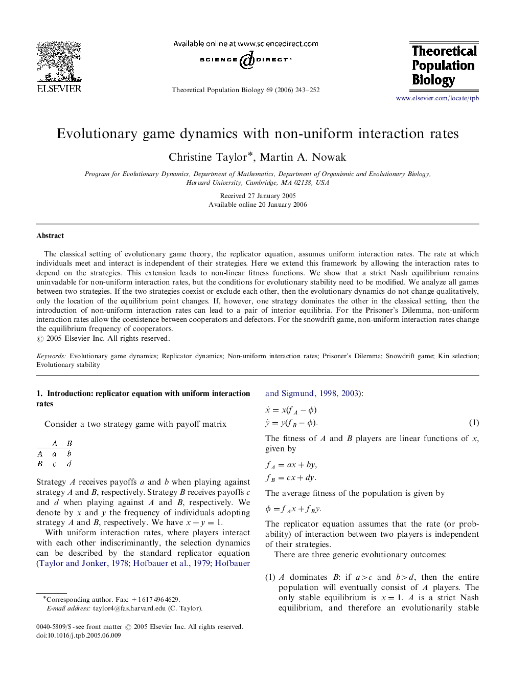 Evolutionary game dynamics with non-uniform interaction rates