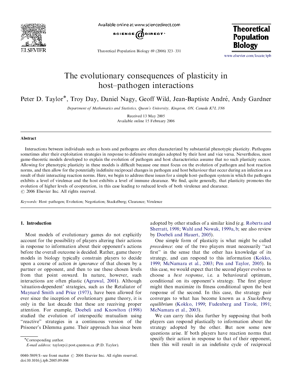 The evolutionary consequences of plasticity in host–pathogen interactions