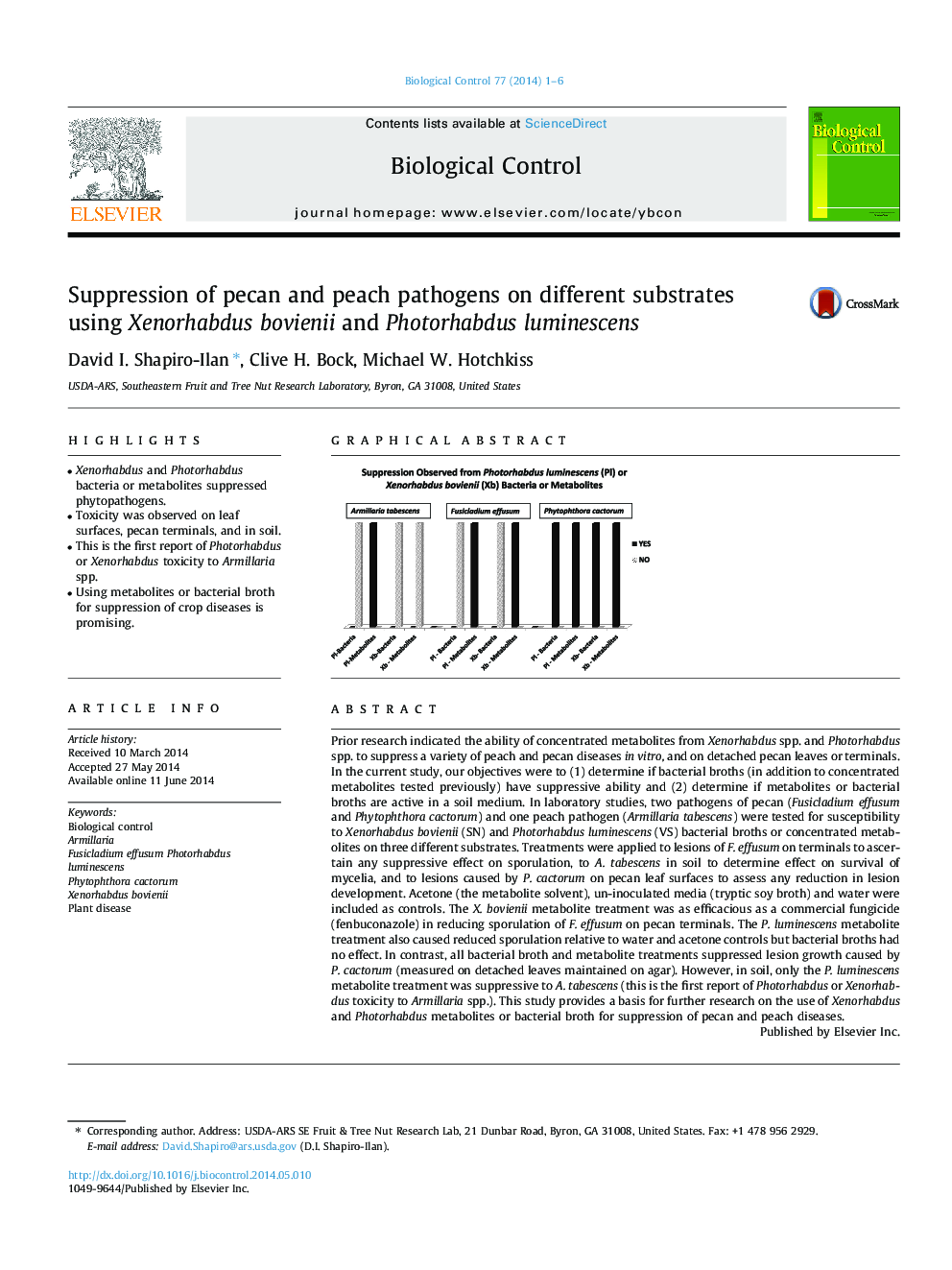 Suppression of pecan and peach pathogens on different substrates using Xenorhabdus bovienii and Photorhabdus luminescens