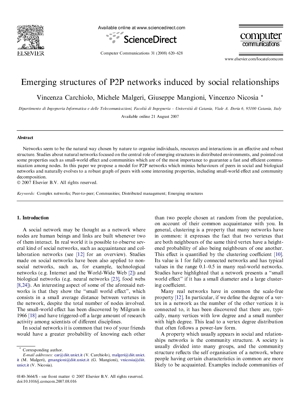 Emerging structures of P2P networks induced by social relationships