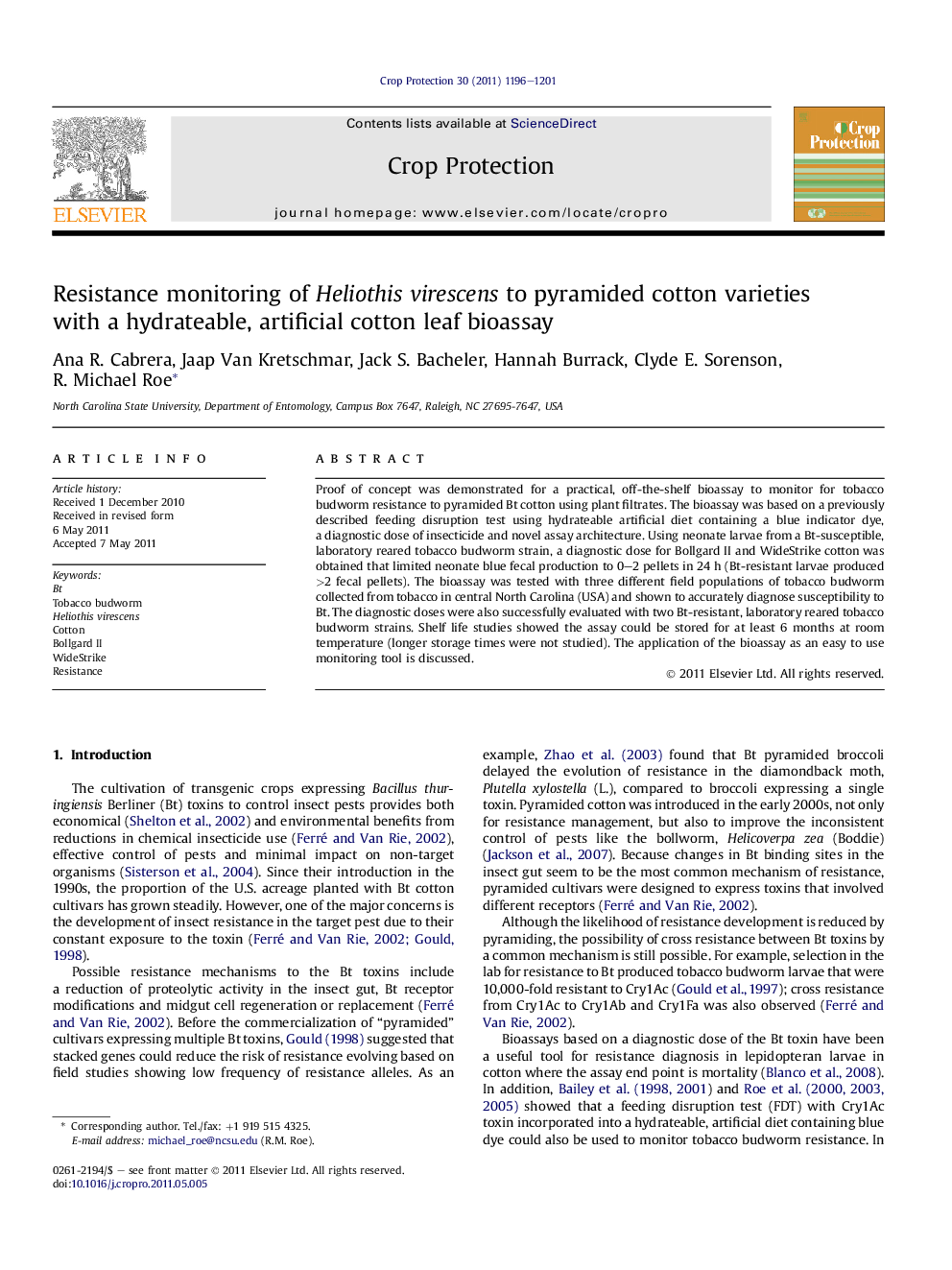 Resistance monitoring of Heliothis virescens to pyramided cotton varieties with a hydrateable, artificial cotton leaf bioassay