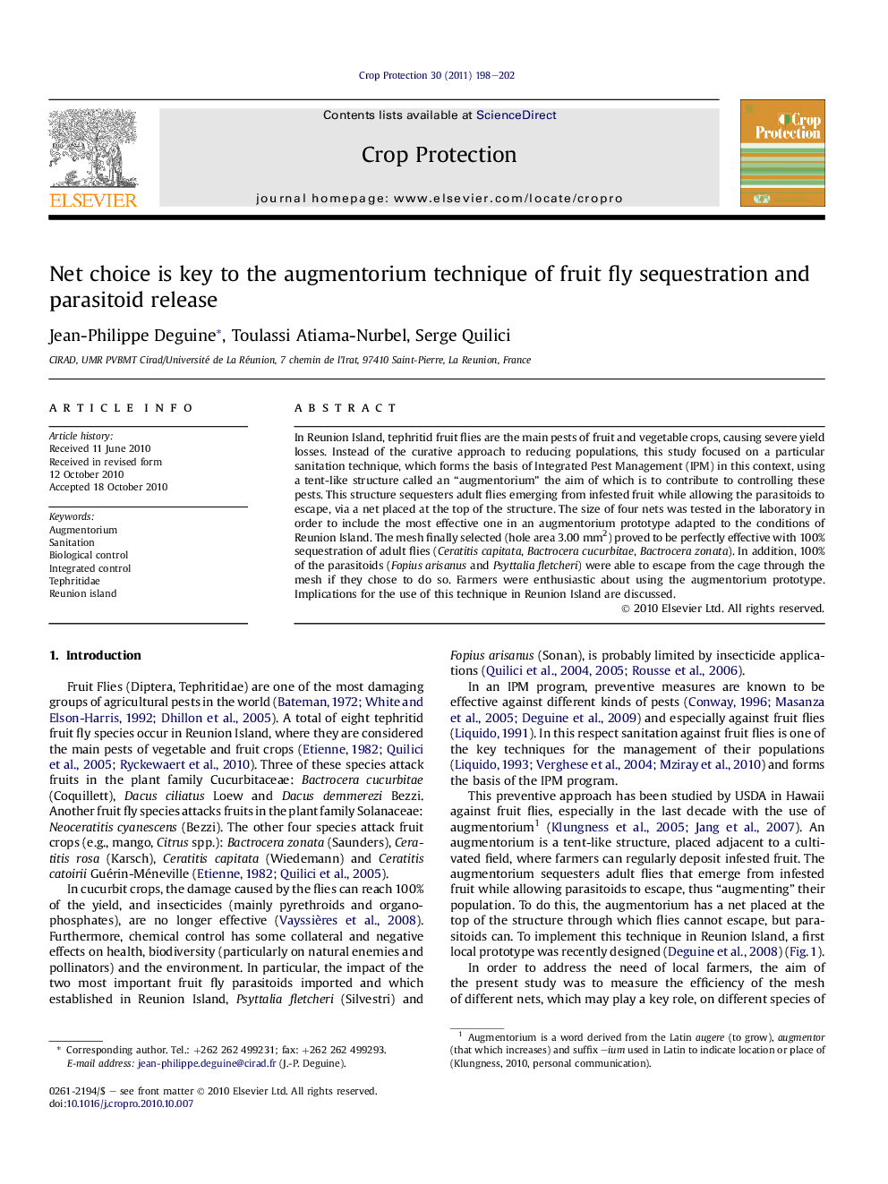 Net choice is key to the augmentorium technique of fruit fly sequestration and parasitoid release