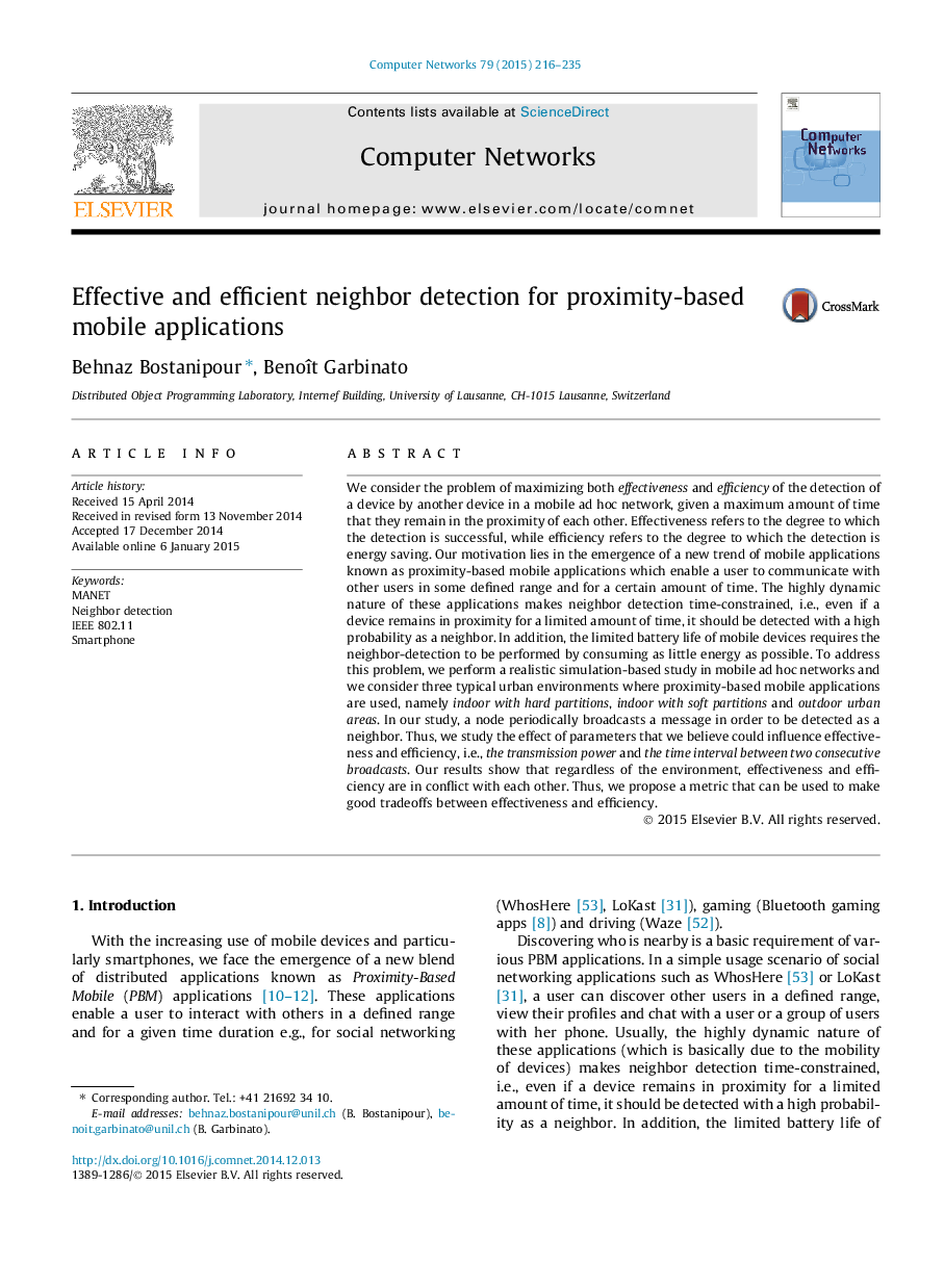 Effective and efficient neighbor detection for proximity-based mobile applications