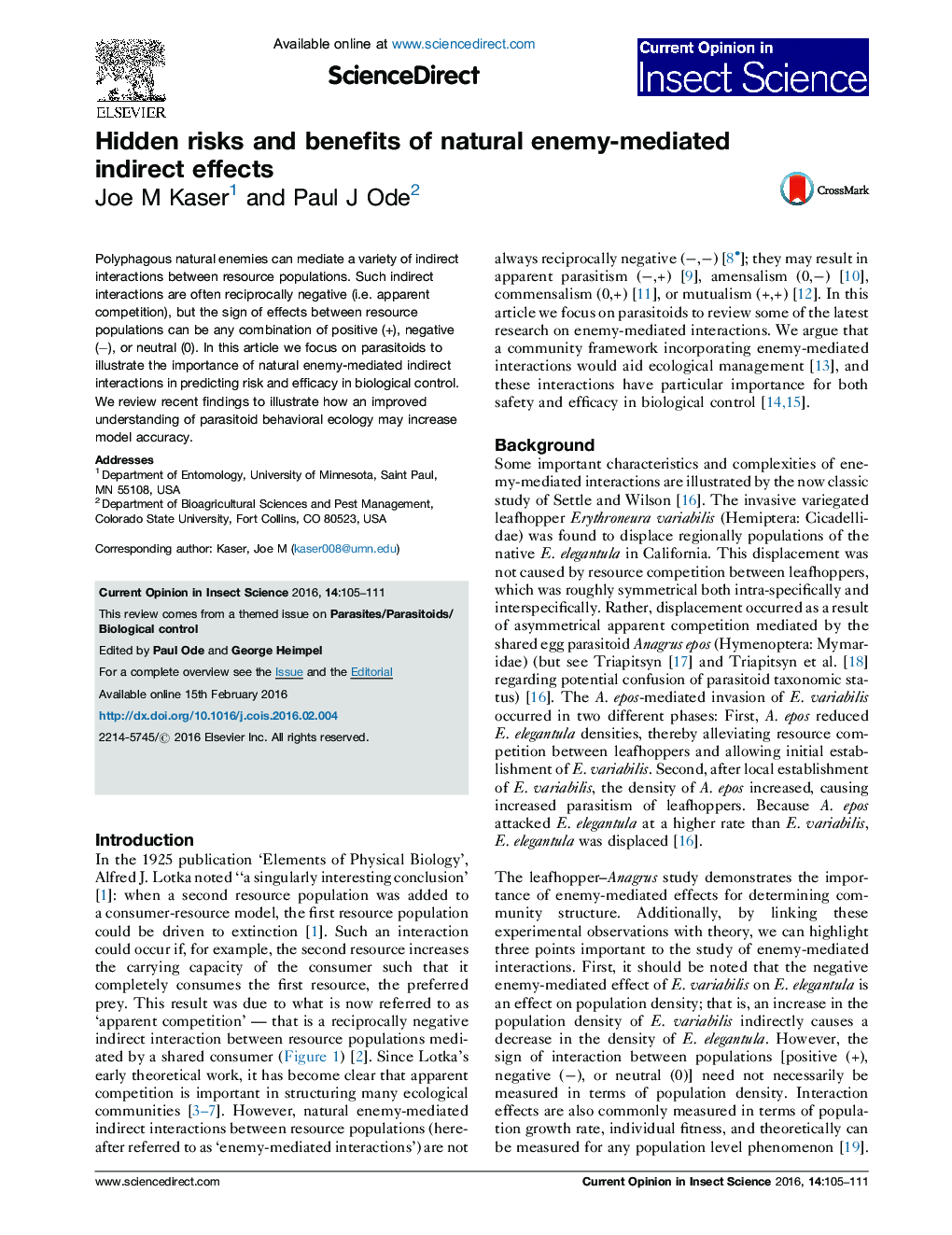 Hidden risks and benefits of natural enemy-mediated indirect effects