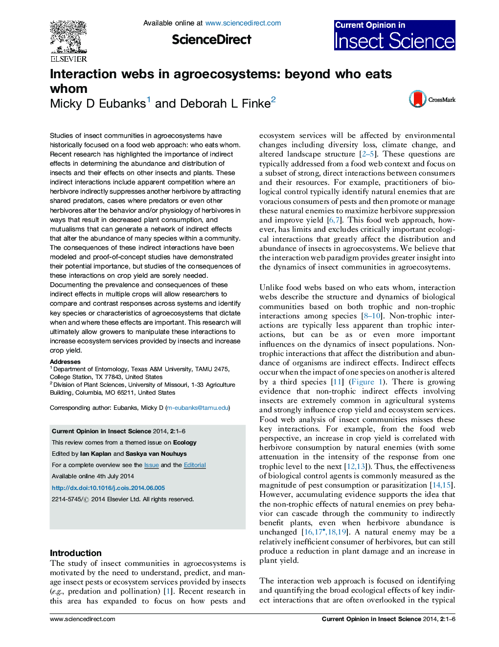 Interaction webs in agroecosystems: beyond who eats whom